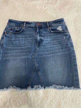 LOFT Distressed Blue Denim Mini Skirt-Size 8